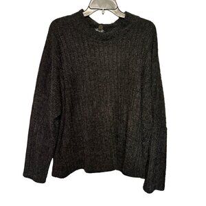 Lane Bryant Size 26/28 Oversized Chunky Knit Sweater Black Textured Lagenlook